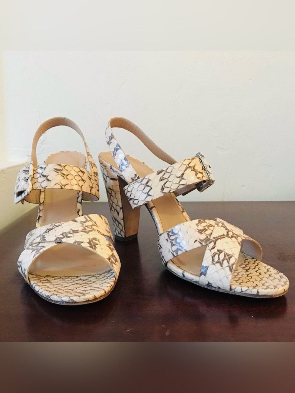 J.Crew Collection Sydney Snakeskin Sandals